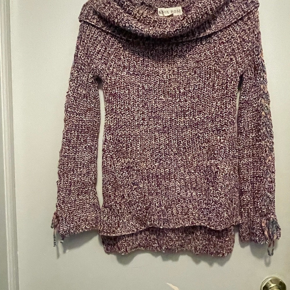 Knox Rose Marled Purple Cowl Neck Sweater